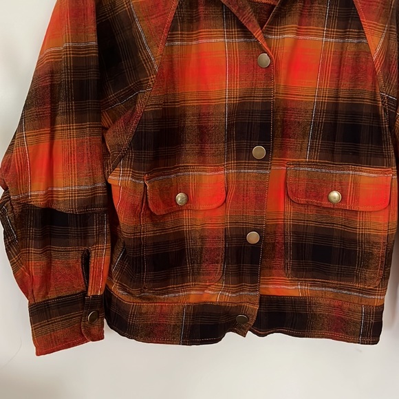 Cotton flannel faux fur collar jacket - Picture 3 of 8